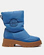 COACH®,RYA BOOT,mixedmaterial,Sky Blue,Angle View