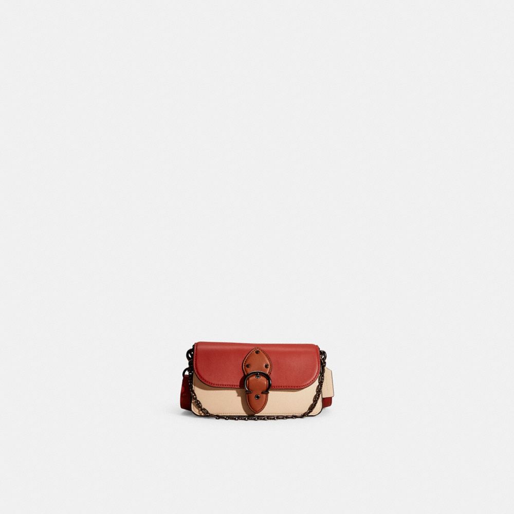 Coach Restored Beat Crossbody Clutch In Colorblock In V5/red Sand Ivory Multi