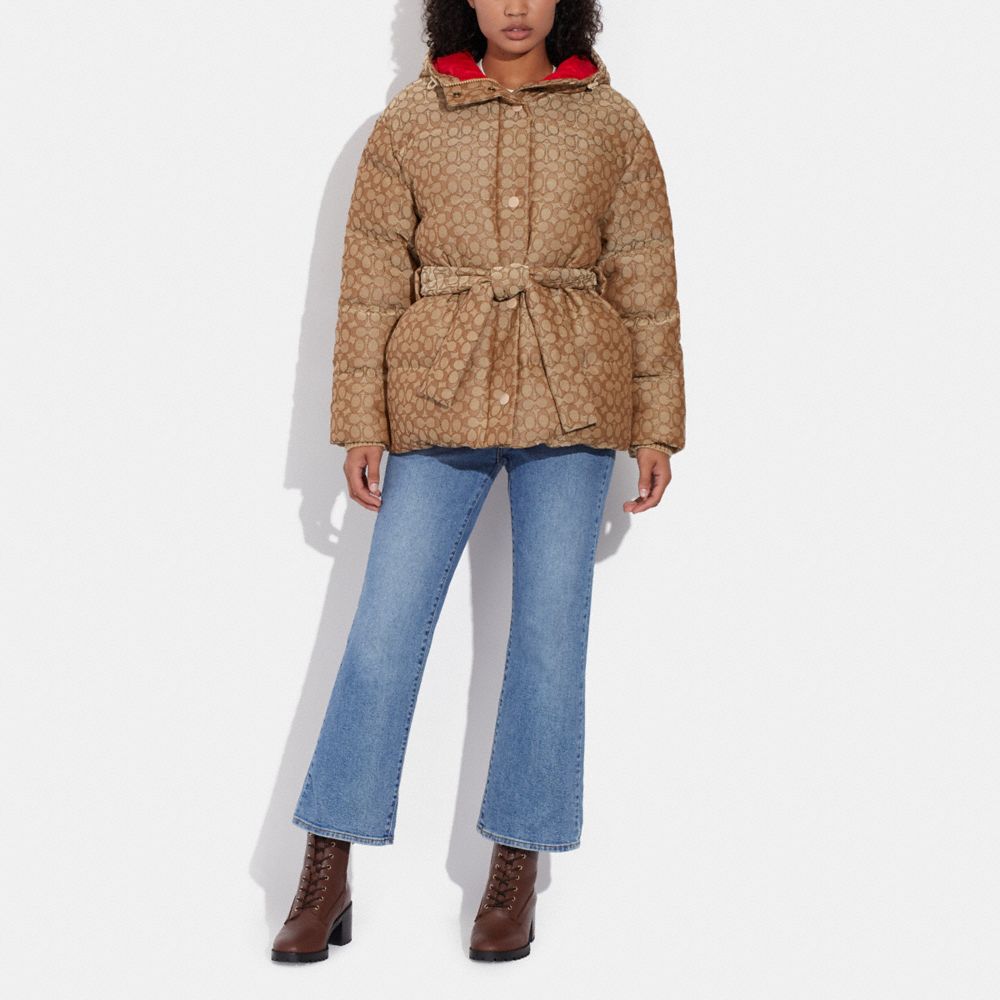 Veste en duvet jacquard signature