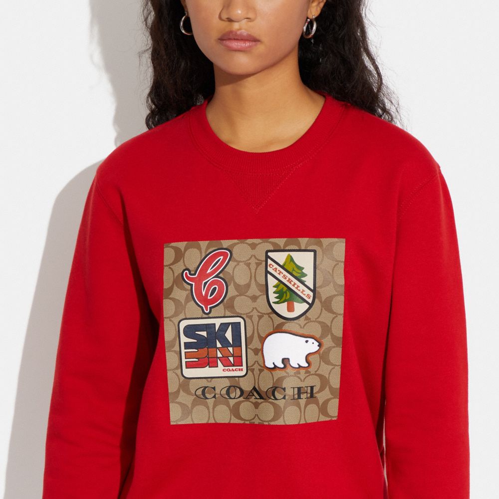 COACH® | Signature Ski Crewneck