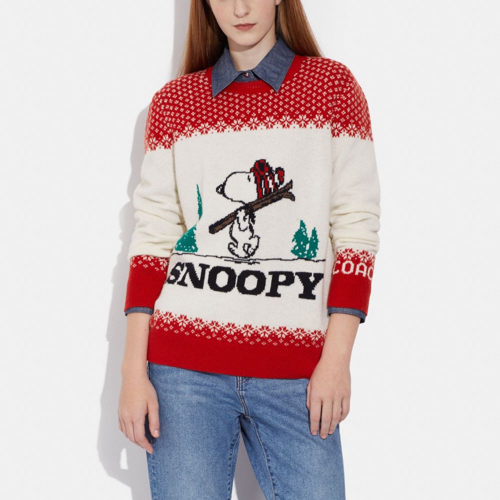 COACH®,Coach X Peanuts Snoopy Ski Crewneck,,Scale View