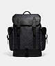 COACH®,HITCH BACKPACK IN SIGNATURE CANVAS,canvas,Extra Large,Charcoal,Front View
