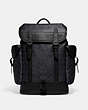 COACH®,HITCH BACKPACK IN SIGNATURE CANVAS,canvas,X-Large,Charcoal,Front View
