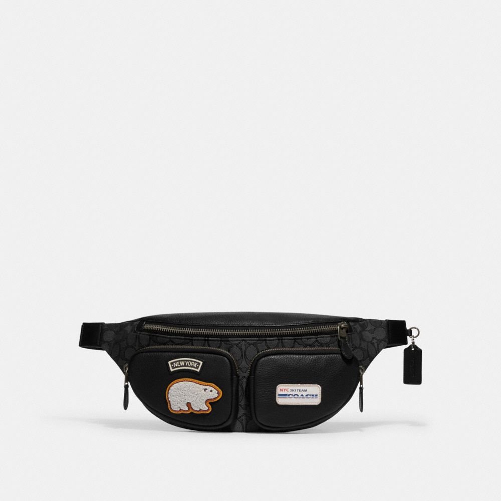 COACH® Sprint Belt Bag In Signature Jacquard With Ski Patches