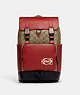 Track Backpack In Colorblock Signature Canvas With Coach Stamp
