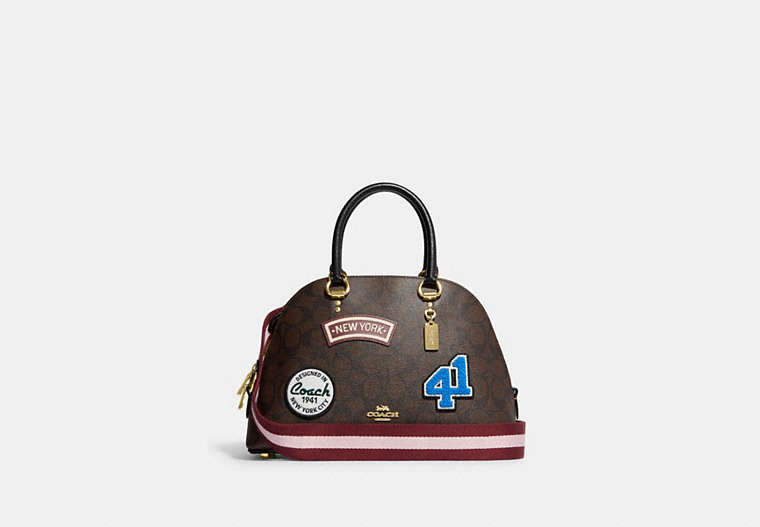 Katy Satchel In Signature Canvas With Ski Patches