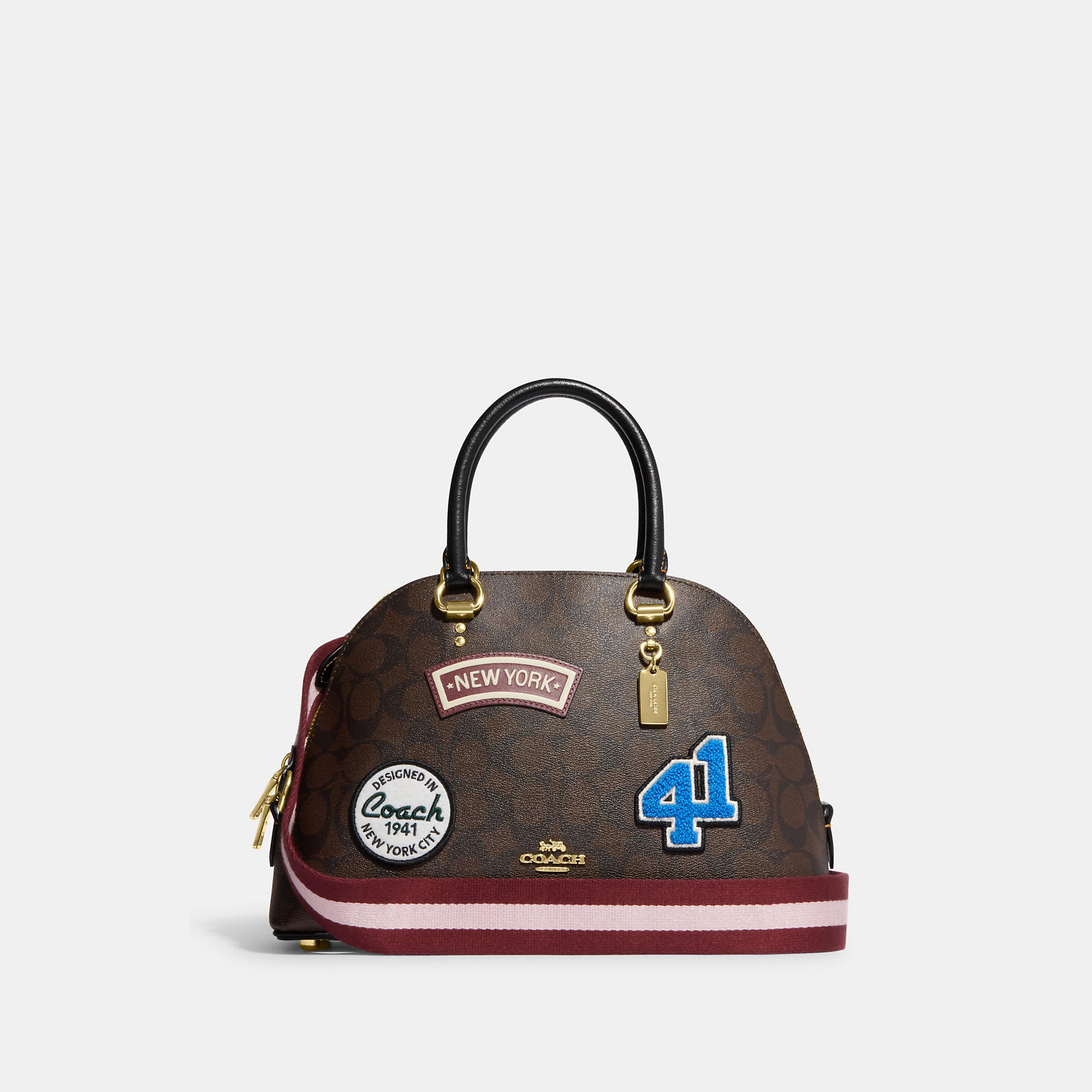 Coach Outlet Katy Satchel In Signature Canvas With Ski Patches - Multi
