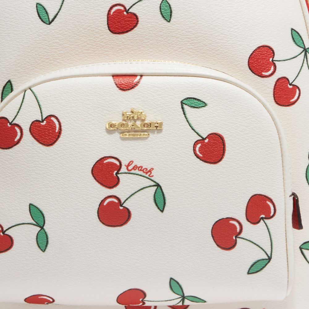 COACH® | Court Backpack With Heart Cherry Print