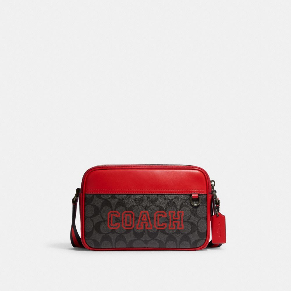 Coach Graham Crossbody In Signature Canvas With Varsity Motif