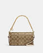 Anna Foldover Clutch Crossbody In Signature Canvas With Chunky Chain