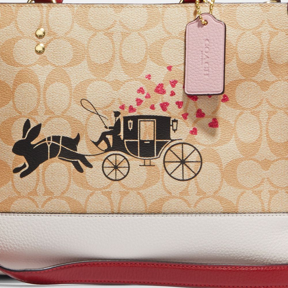 COACH® | Lunar New Year Dempsey Carryall In Signature Canvas With Rabbit  And Carriage