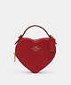 COACH®,HEART CROSSBODY,Leather,Gold/Red,Front View
