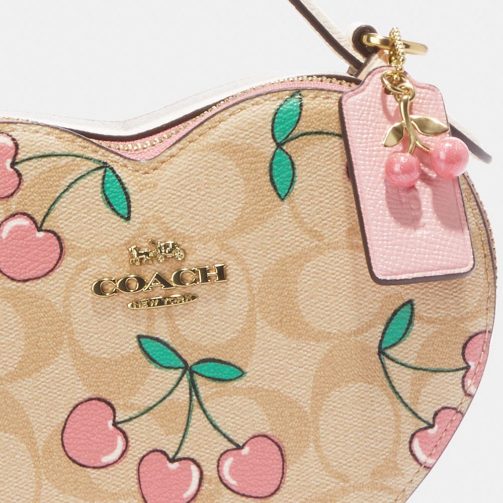 COACH® | Heart Crossbody In Signature Canvas With Heart Cherry Print