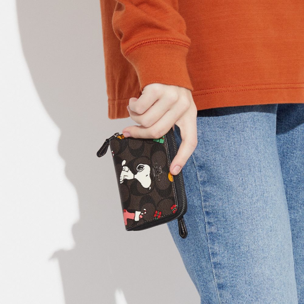 COACH® | Coach X Peanuts Small Zip Around Wallet In Signature