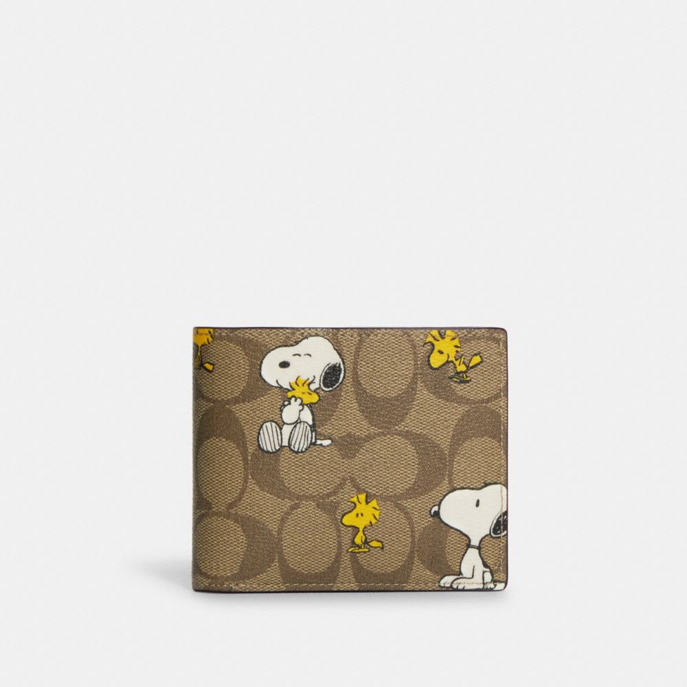 COACH® | Coach X Peanuts 3 In 1 Wallet In Signature Canvas With Snoopy  Woodstock Print