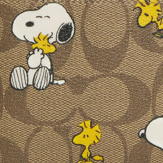 Coach X Peanuts 3 In 1 Wallet In Signature Canvas With Snoopy Woodstock  Print