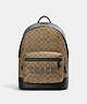 West Backpack In Signature Canvas With Varsity Motif