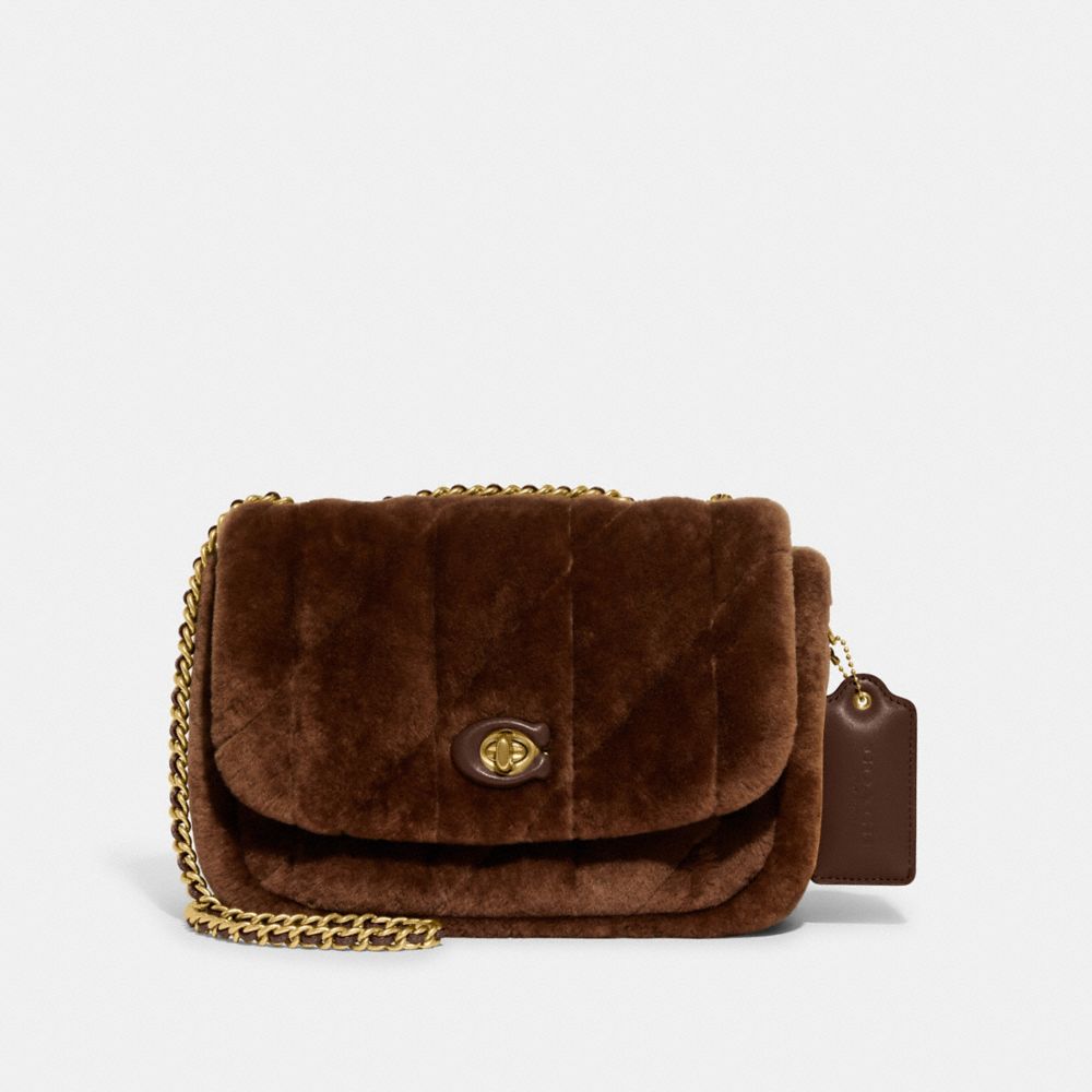 Pillow Madison Shoulder Bag In Shearling With Quilting