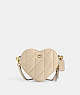 COACH®,HEART CROSSBODY WITH QUILTING,Nappa leather,Small,Heart,Brass/Ivory,Front View