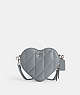 COACH®,HEART CROSSBODY WITH QUILTING,Nappa leather,Small,Heart,Silver/Grey Blue,Front View