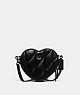 COACH®,HEART CROSSBODY WITH QUILTING,Nappa leather,Small,Heart,Pewter/Black,Front View