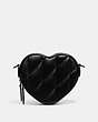 COACH®,HEART CROSSBODY WITH QUILTING,Nappa leather,Small,Heart,Pewter/Black,Back View