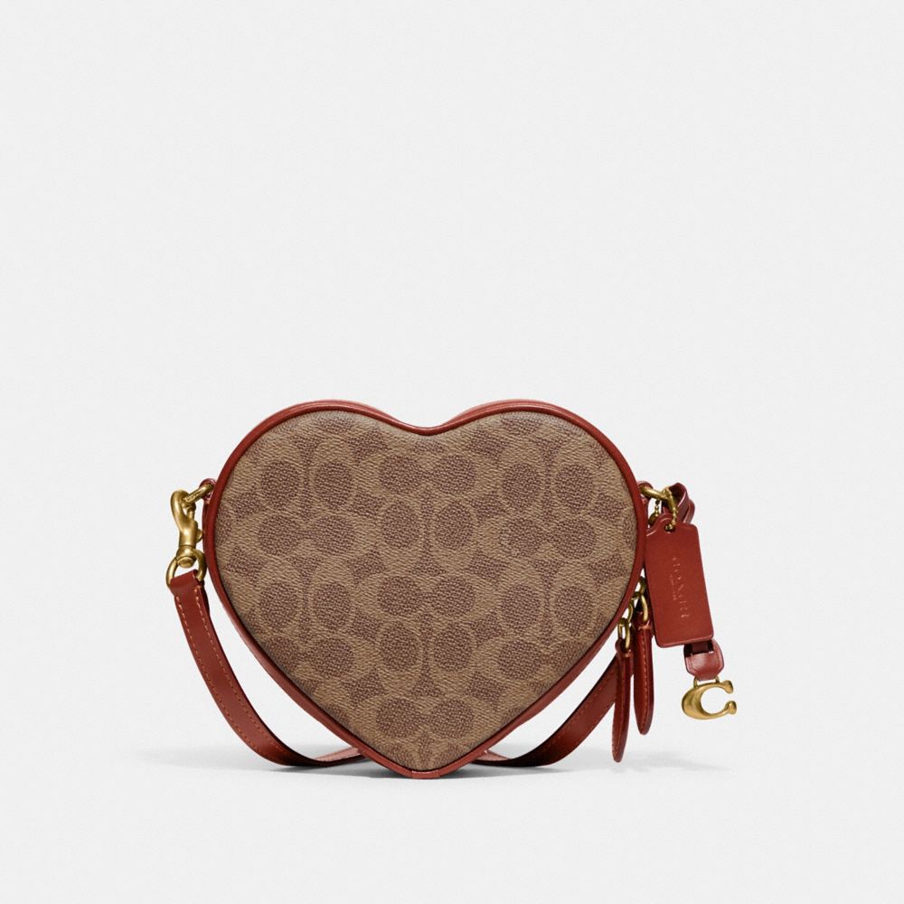 COACH®: Heart Crossbody In Signature Canvas