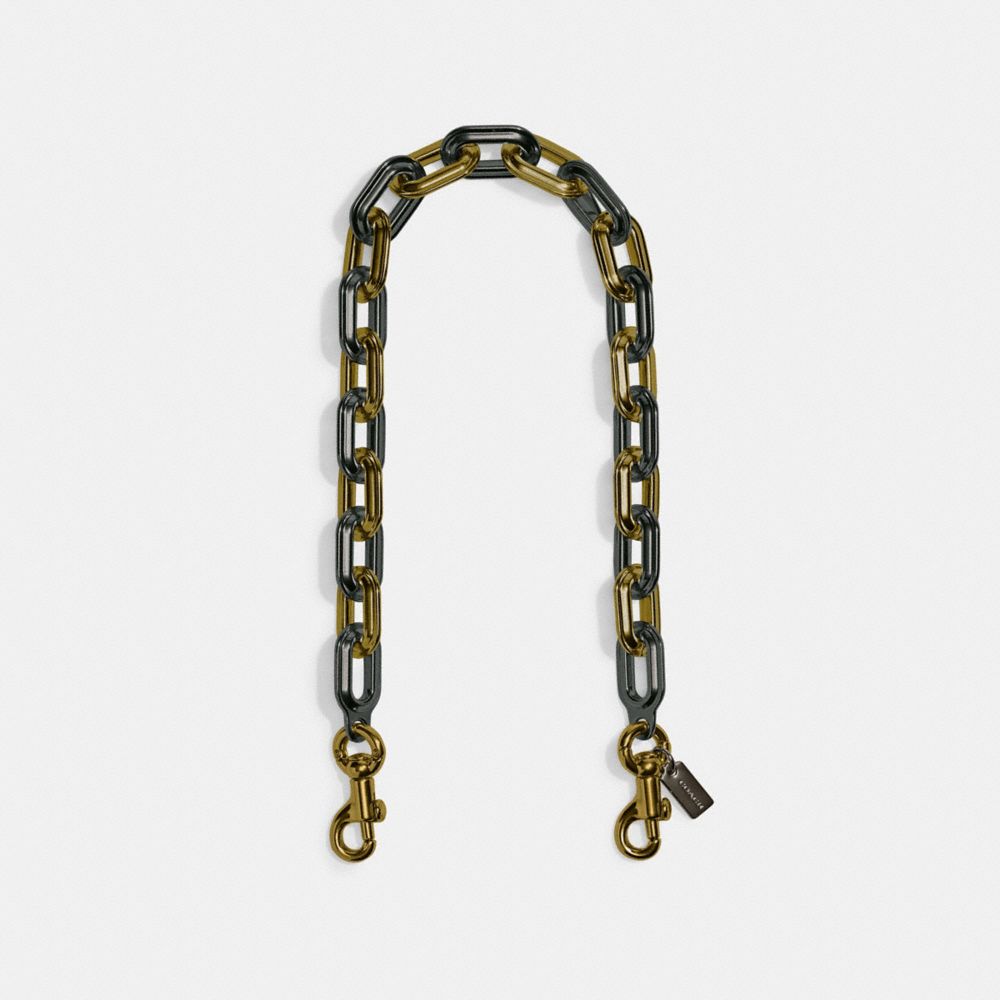 Coach Link Chain Strap In Brass/pewter