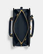 COACH®,BROOKE CARRYALL 28,Polished Pebble Leather,Medium,Brass/Midnight Navy,Inside View,Top View