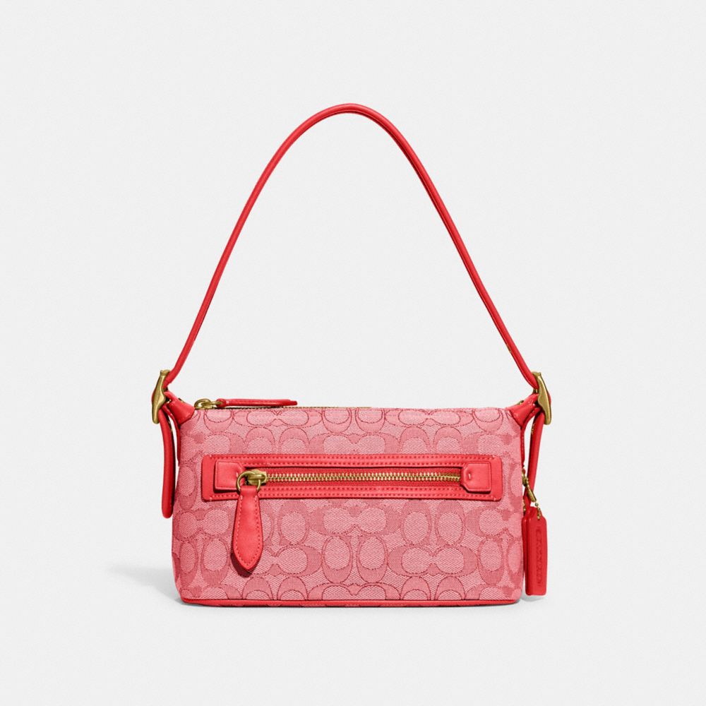 Coach, Bags, Coach Pink Monogram Signature Shoulder Bag