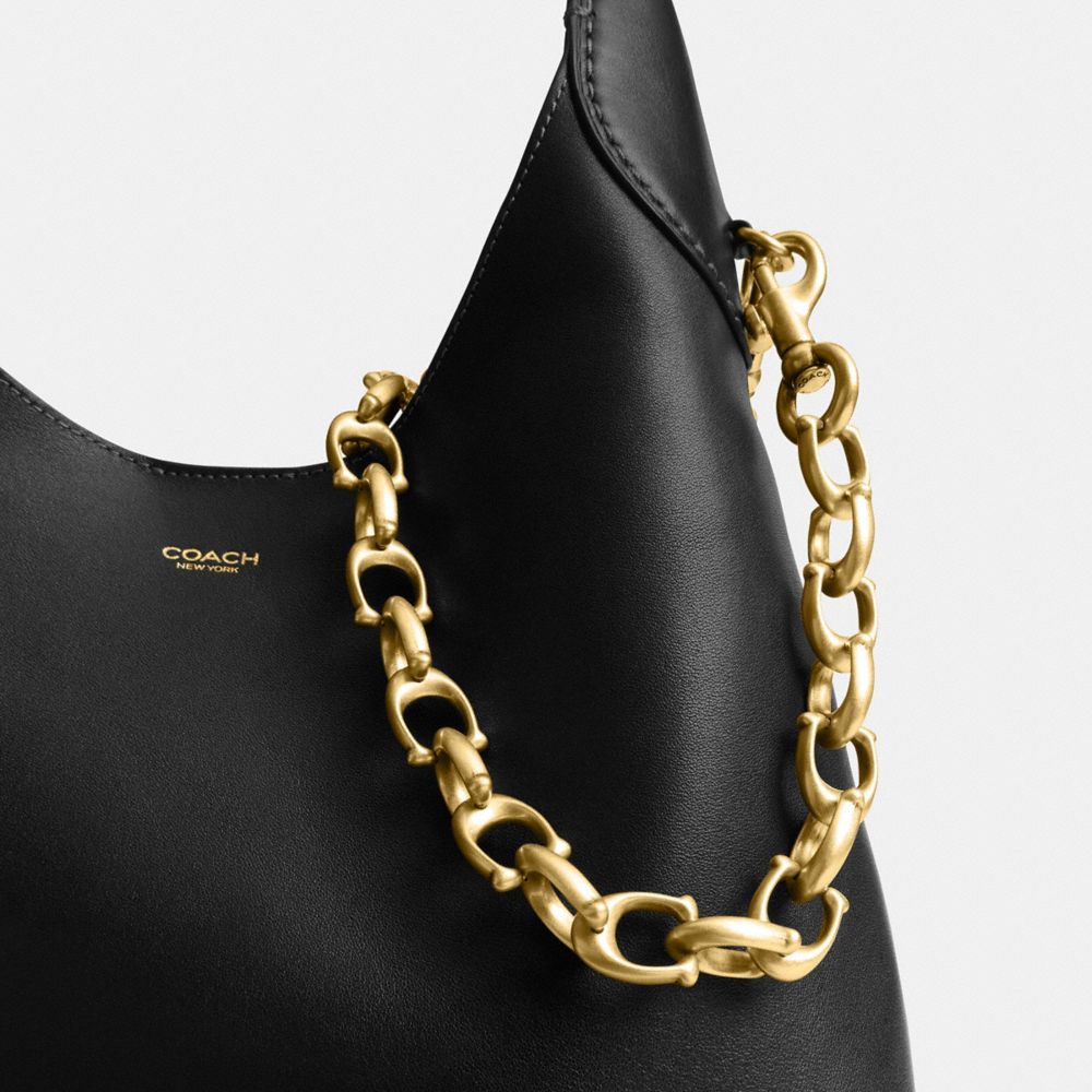 COACH®,Signature Link Chain Strap,Bag Straps,Logo,Chain Detail,Gold Metal,,Closer View