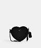 COACH®,HEART CROSSBODY 14,Glovetanned Leather,Mini,Heart,Pewter/Black,Front View