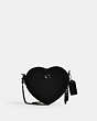 COACH®,HEART CROSSBODY 14,Glovetanned Leather,Mini,Heart,Pewter/Black,Front View