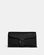 COACH®,TABBY CHAIN CLUTCH,Polished Pebble Leather,Mini,Pewter/Black,Front View