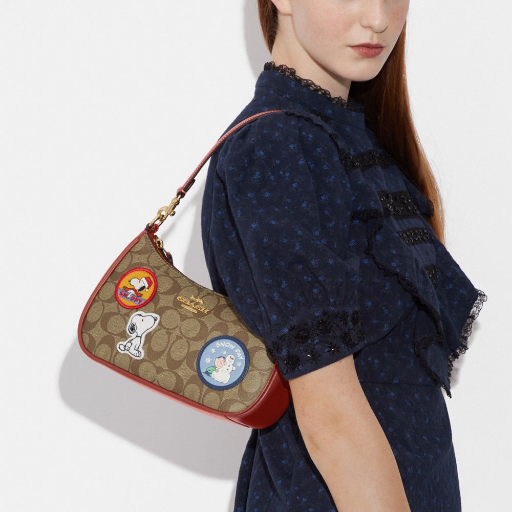 COACH® | Coach X Peanuts Teri Shoulder Bag In Signature Canvas With Patches
