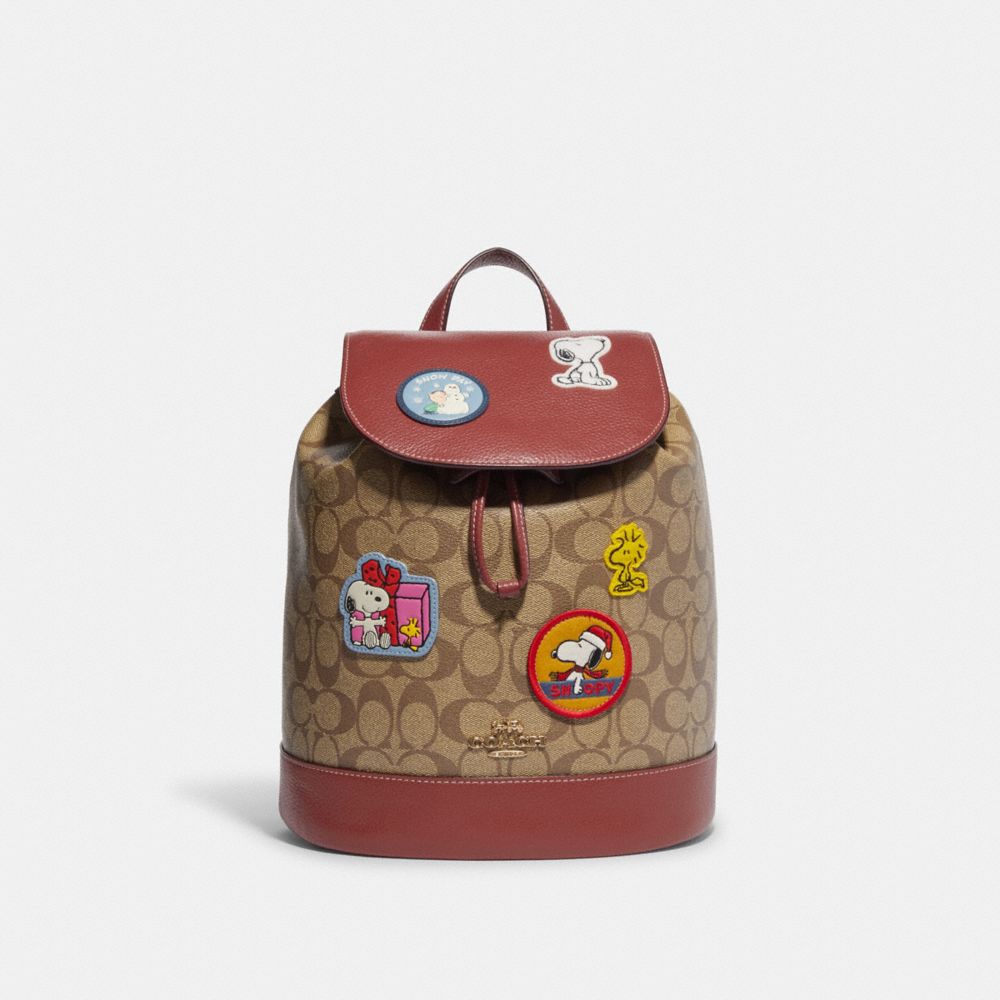 スノーブルー 1点限りCOACH X PEANUTS デンプシー バックパック