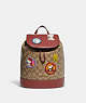 Coach X Peanuts Dempsey Drawstring Backpack In Signature Canvas With Patches