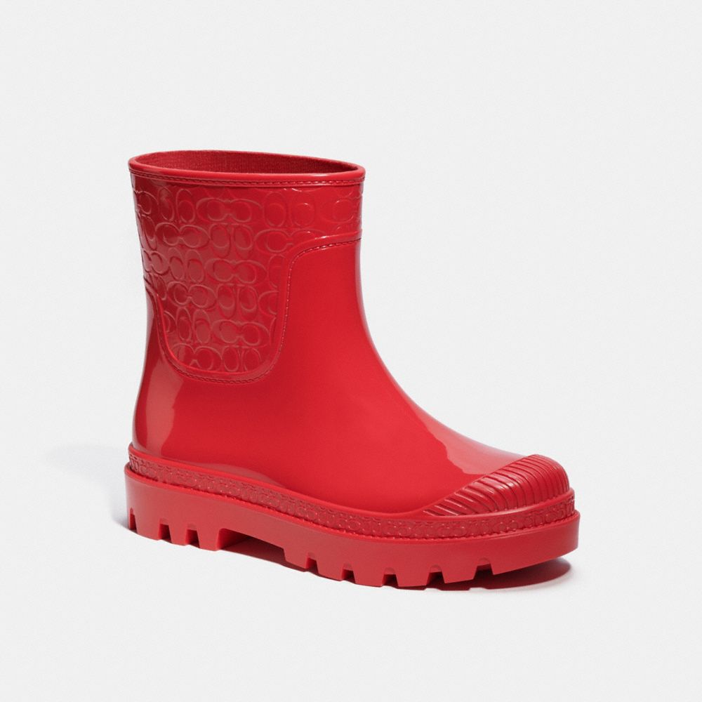 Coach Millie Rain Bootie In Candy Red