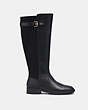 COACH®,FRANKLIN RIDING BOOT IN ATHLETIC CALF,mixedmaterial,Black,Angle View