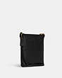 COACH®,MINI ROWAN FILE BAG,Crossgrain Leather,Mini,Anniversary,Gold/Black,Angle View