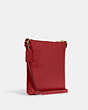 COACH®,MINI ROWAN FILE BAG,Crossgrain Leather,Mini,Anniversary,Gold/1941 Red,Angle View