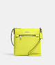 COACH®,MINI ROWAN FILE BAG,Crossgrain Leather,Mini,Anniversary,Silver/Bright Yellow,Front View