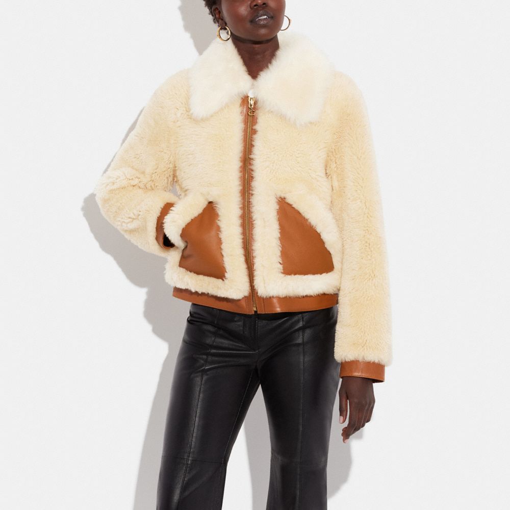 COACH®,Shearling Blouson,,Scale View