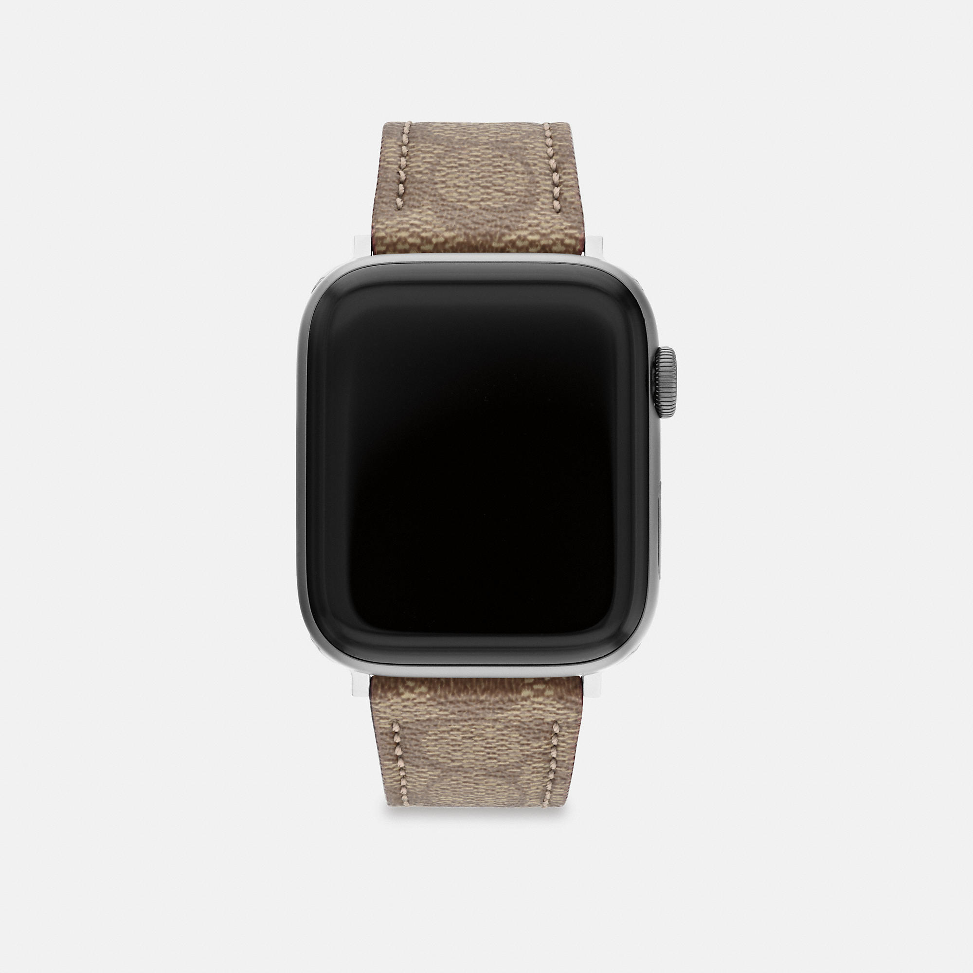 Shop Coach Outlet Apple Watch® Strap, 42 Mm And 44 Mm In Beige