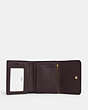 COACH®,SMALL TRIFOLD WALLET IN BLOCKED SIGNATURE CANVAS,Signature Coated Canvas,Gold/Khaki/Deep Berry,Inside View,Top View
