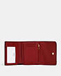 COACH®,SMALL TRIFOLD WALLET IN BLOCKED SIGNATURE CANVAS,Signature Coated Canvas,Gold/Brown 1941 Red,Inside View,Top View