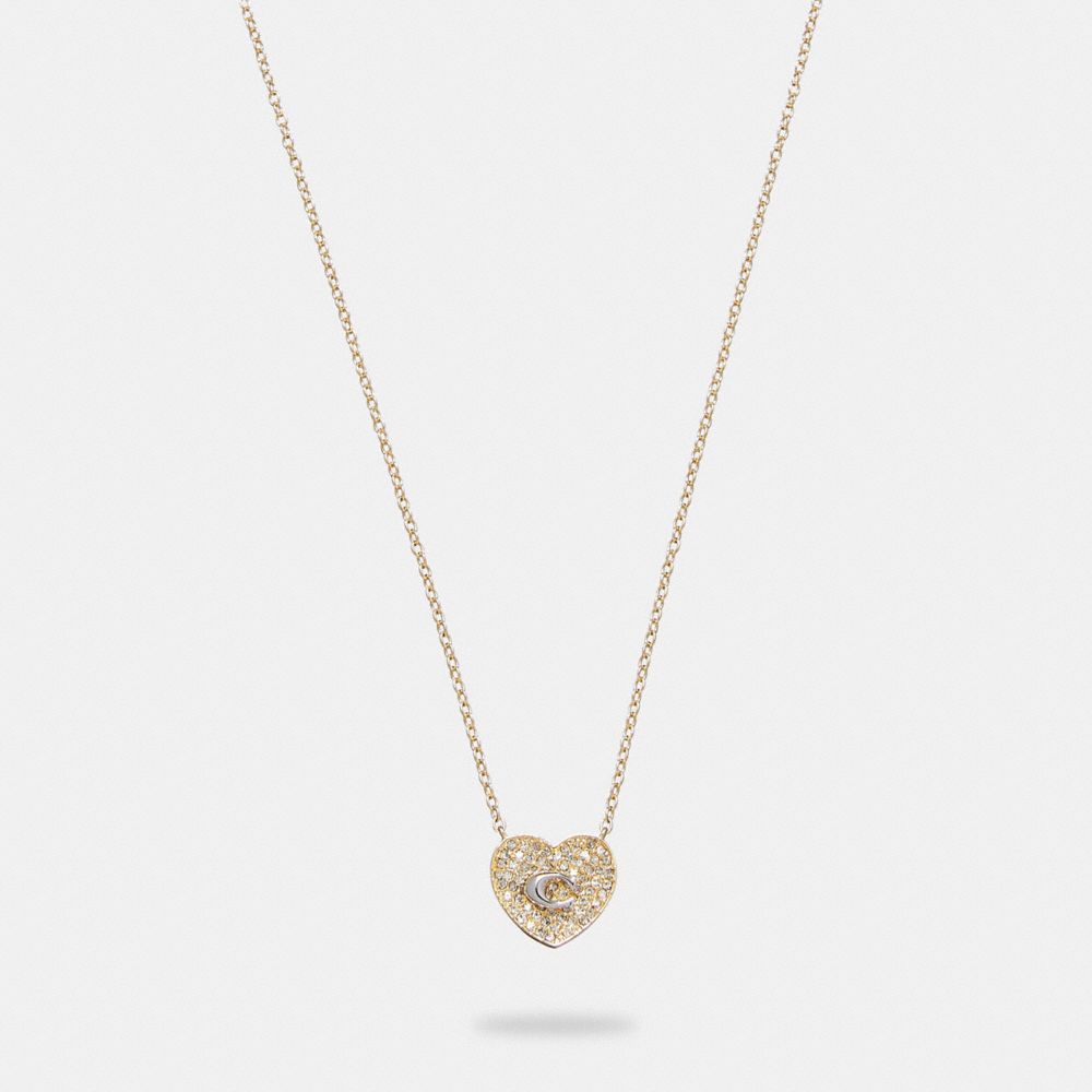 Coach Pegged Signature Heart Necklace In Gold/multi ModeSens