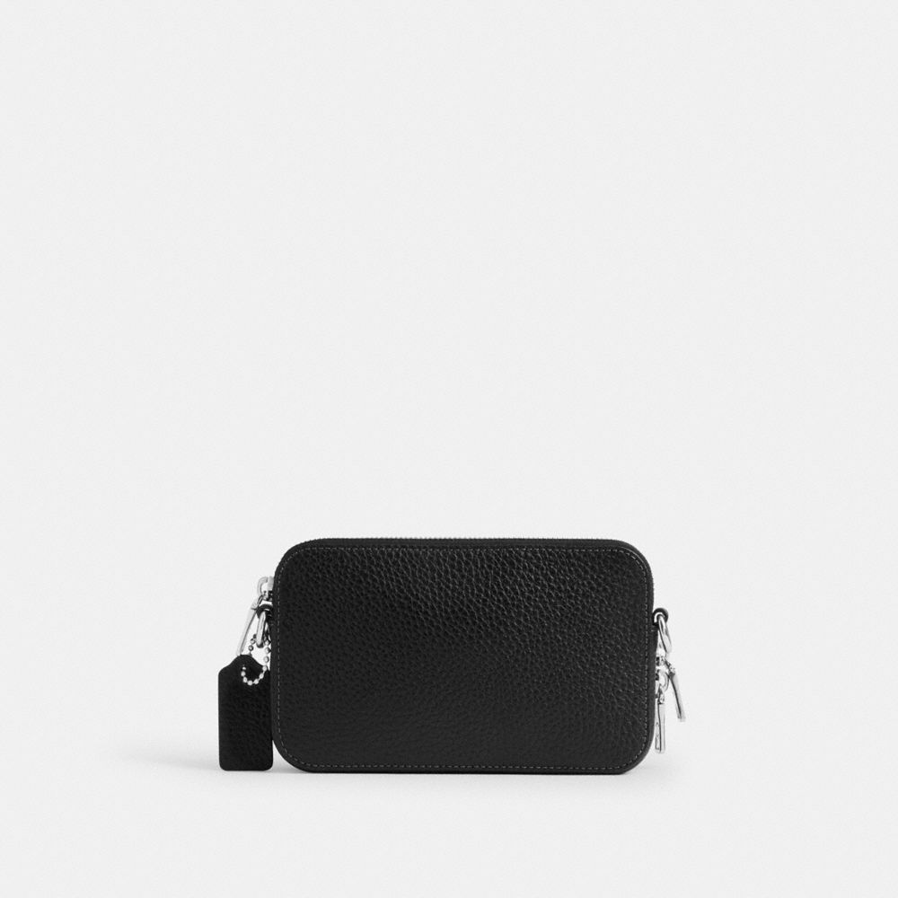 COACH®,Clinton Crossbody Bag,Recycled Polyester,Lining Polyester,Leather,Crossbody,Pendant,Sustainable,Lined,Compact,Adjus...,Black,Back View