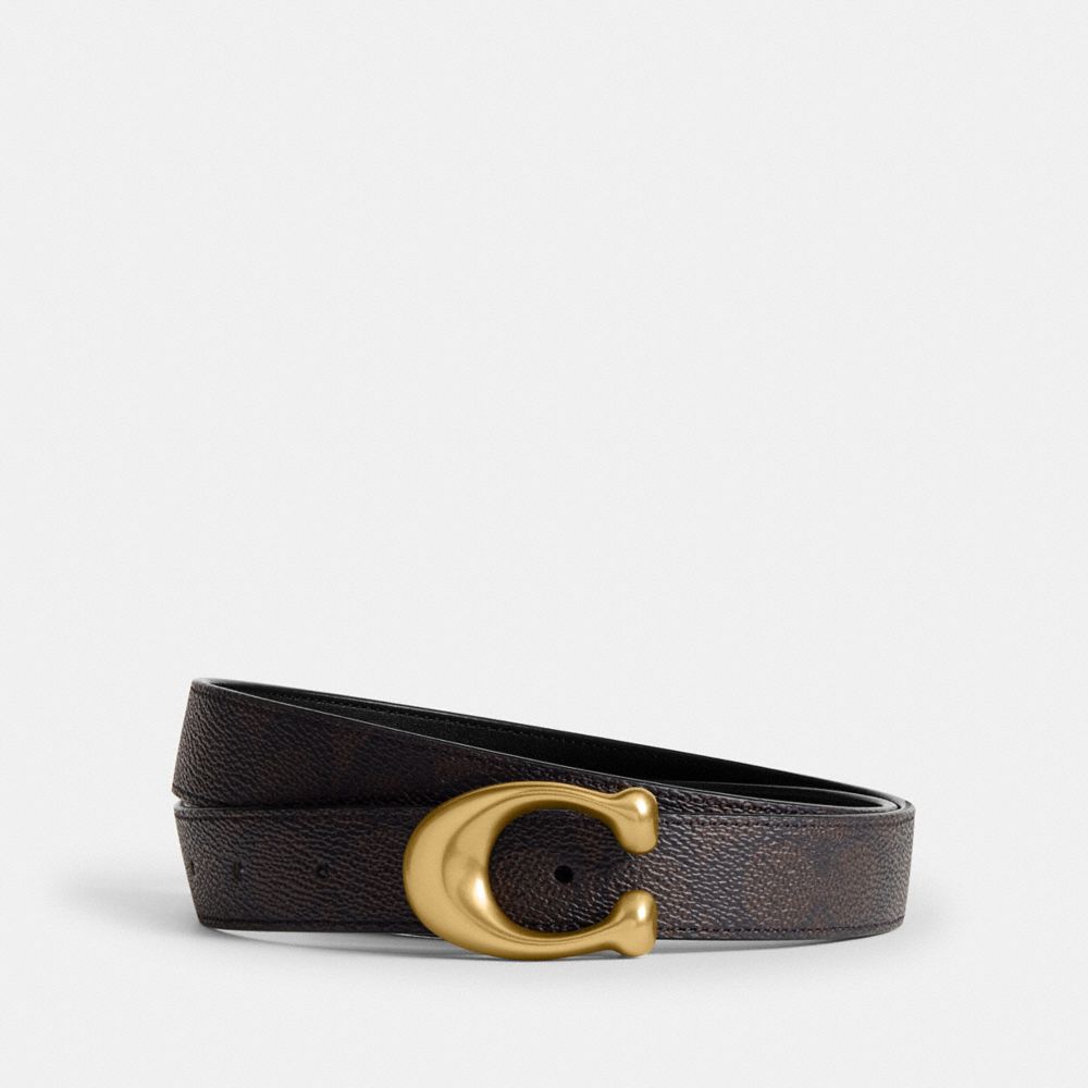 COACH®,Sculpted C Buckle Reversible Belt, 25 Mm,,Front View