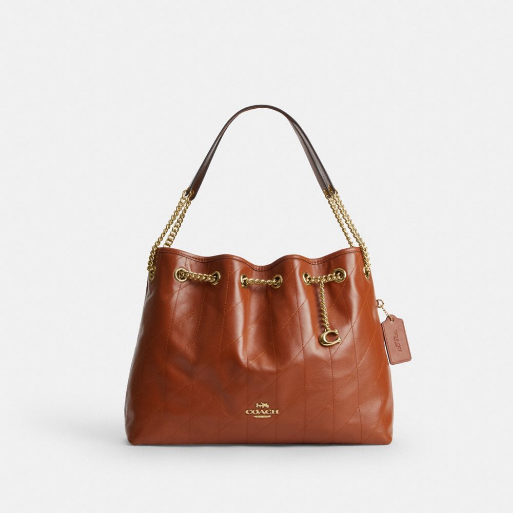 COACH®,Evelyn Shoulder Bag With Quilting And Charm,,Front View